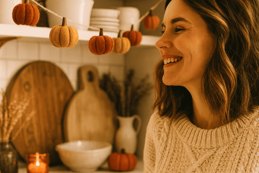 kürbis lichterkette herbst deko